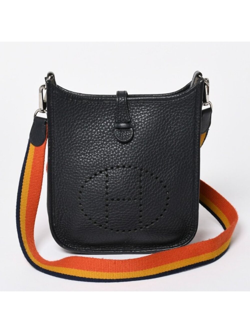 Hermes Evelyne TPM Shoulder Bag Taurillon Clemence Black Silver